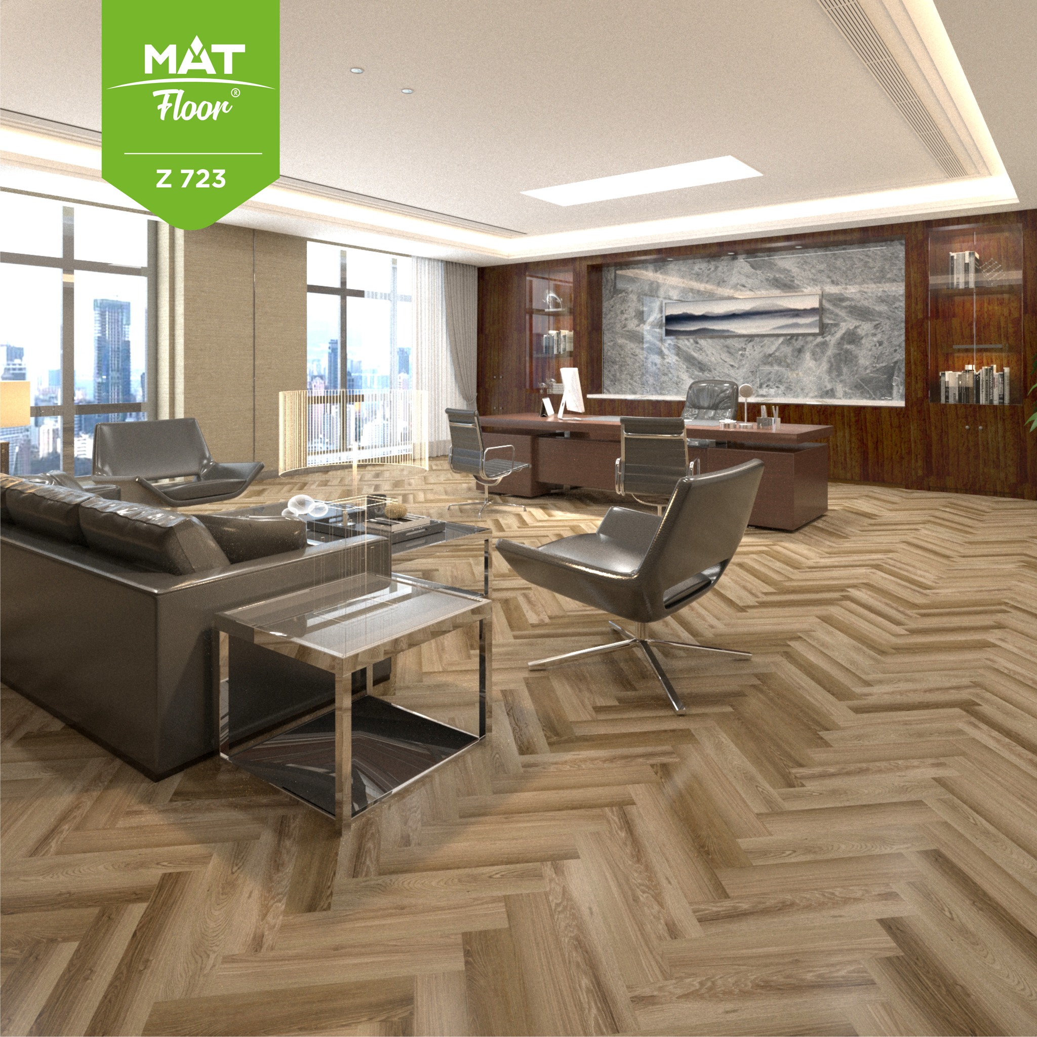 Sàn Nhựa Xương Cá Mat Floor 4mm Z723