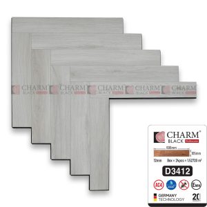 Sàn Gỗ Xương Cá Charm Cốt Đen 12mm D3412