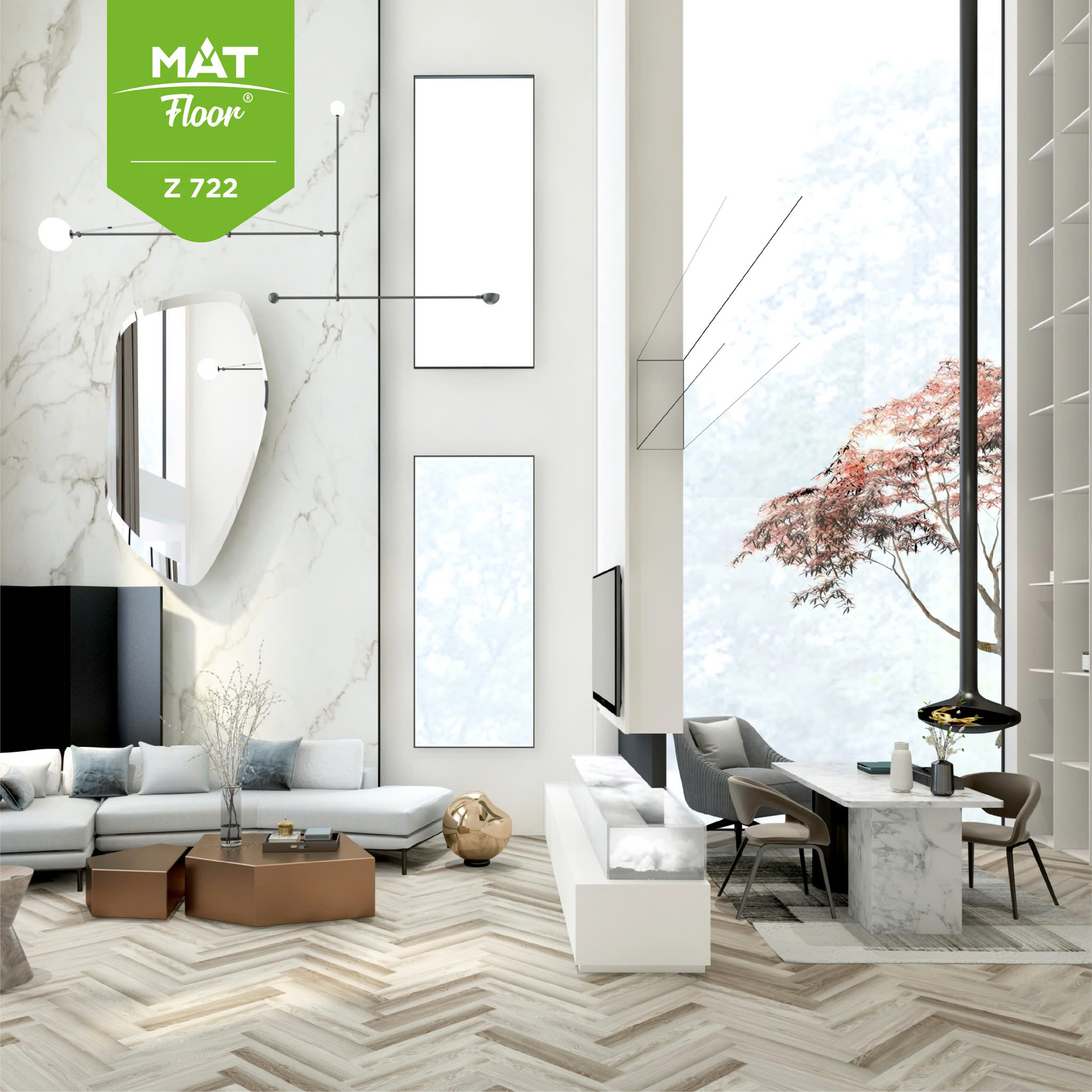 Sàn Nhựa Xương Cá Mat Floor 4mm Z722