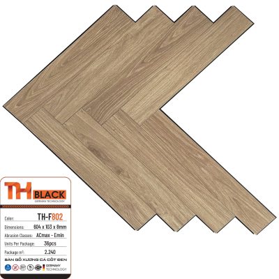Sàn Gỗ TH Black Xương Cá Cốt Đen TH-F802