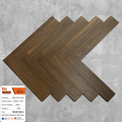 Sàn Gỗ TH Black Cốt Đen Xương Cá TH-C3