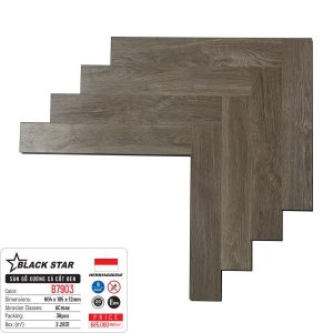 Sàn Gỗ Xương Cá Cốt Đen Black Star B7903
